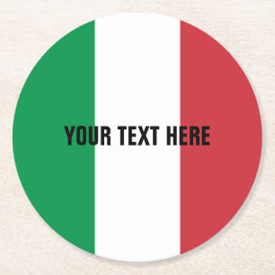 Dessous-de-verre Rond En Papier Drapeau italien des dessous de verre de papier