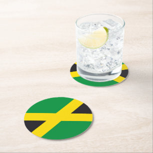 Dessous-de-verre Rond En Papier Drapeau jamaïcain