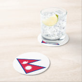 Dessous-de-verre Rond En Papier Drapeau népalais (En situation)