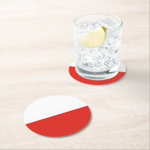 Dessous-de-verre Rond En Papier Drapeau polonais