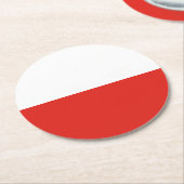 Dessous-de-verre Rond En Papier Drapeau polonais (Incliné)