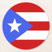 Dessous-de-verre Rond En Papier Drapeau Porto Rico (Devant)