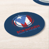 Dessous-de-verre Rond En Papier Drapeau Porto Rico Borinquen (Incliné)