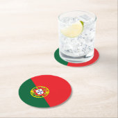 Dessous-de-verre Rond En Papier Drapeau Portugal (En situation)