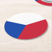 Dessous-de-verre Rond En Papier Drapeau République tchèque (Incliné)