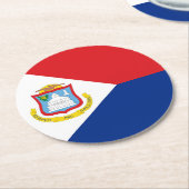 Dessous-de-verre Rond En Papier Drapeau Sint Maarten (Incliné)