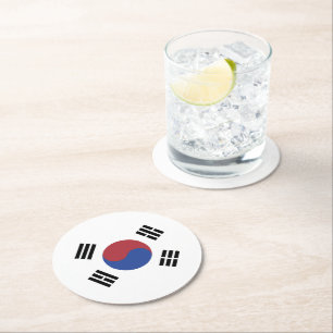 Dessous-de-verre Rond En Papier drapeau sud-coréen