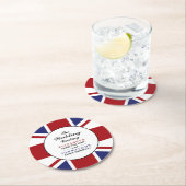 Dessous-de-verre Rond En Papier Drapeau Union Jack Mariage britannique (En situation)