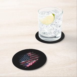 Dessous-de-verre Rond En Papier Drapeau USA