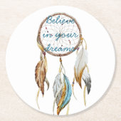 Dessous-de-verre Rond En Papier Dream Catcher (Devant)