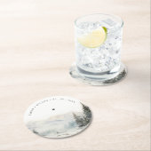 Dessous-de-verre Rond En Papier Dusky Winter Snow Mountain Mariage paysage (En situation)