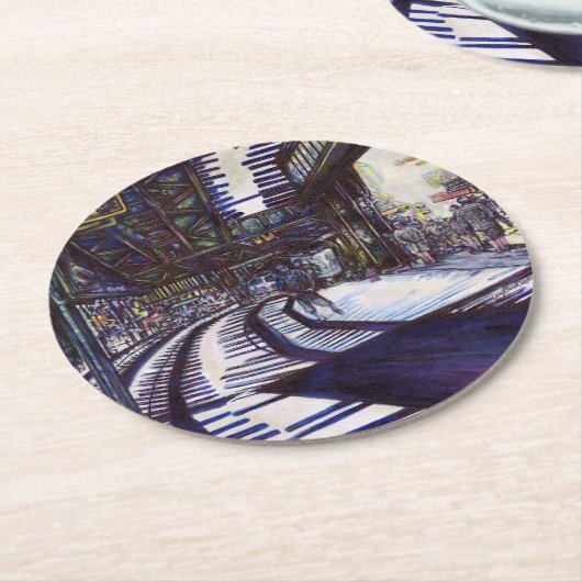 Dessous-de-verre Rond En Papier Dusting the Piano (Incliné)