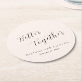 Dessous-de-verre Rond En Papier Earthy Neutral Modern Wedding (Incliné)