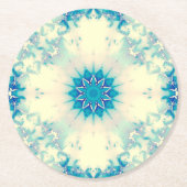 Dessous-de-verre Rond En Papier Eau congelée Flocon d'hiver bleu gelé (Devant)