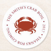 Dessous-de-verre Rond En Papier Ébullition de fruits de mer du crabe | customisée (Devant)