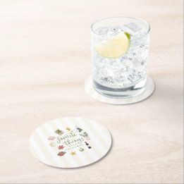 Dessous-de-verre Rond En Papier Échange de cadeaux de Noël