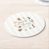 Dessous-de-verre Rond En Papier Échange de cadeaux de Noël (Incliné)