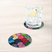 Dessous-de-verre Rond En Papier Écheveaux de fil (En situation)