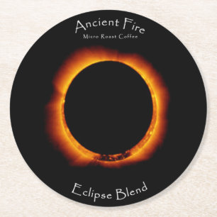 Dessous-de-verre Rond En Papier Eclipse Mélanger le café de feu ancien