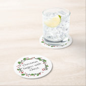 Dessous-de-verre Rond En Papier Écriture chrétienne de Noël (En situation)
