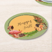 Dessous-de-verre Rond En Papier Écureuil et nature avec texte personnalisable (Incliné)