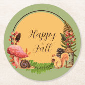 Dessous-de-verre Rond En Papier Écureuil et nature avec texte personnalisable (Devant)