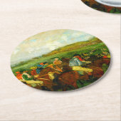 Dessous-de-verre Rond En Papier Edgar Degas Équitation (Incliné)