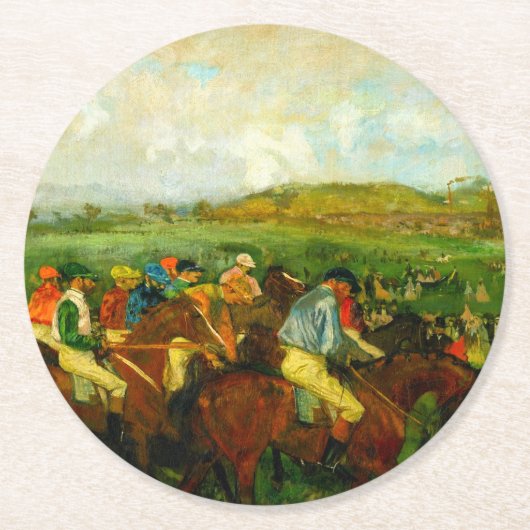 Dessous-de-verre Rond En Papier Edgar Degas Équitation (Devant)