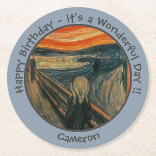 Dessous-de-verre Rond En Papier Edvard Munch La Collection Scream Party Items
