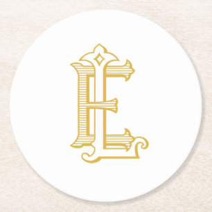 Dessous-de-verre Rond En Papier EL ou LE monogramme dessous de verre antiques vint