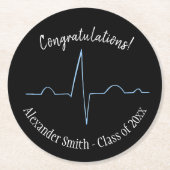 Dessous-de-verre Rond En Papier Électrocardiogramme (Devant)