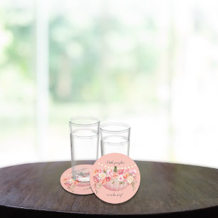 Dessous-de-verre Rond En Papier Elégant Citrouille Baby Girl Douche