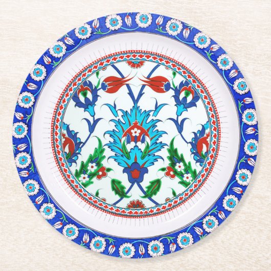 Dessous-de-verre Rond En Papier Élégant Dessous de verre en papier luxueux (Devant)