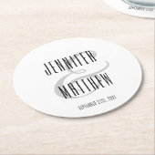 Dessous-de-verre Rond En Papier Élégant Livre blanc de réception de mariage modern (Incliné)