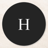 Dessous-de-verre Rond En Papier Élégant monogramme (Devant)