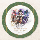 Dessous-de-verre Rond En Papier Élégant Race Horse Derby Party équestre (Devant)