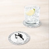 Dessous-de-verre Rond En Papier élégant simple minima typographie couple mariage (En situation)