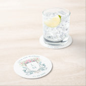 Dessous-de-verre Rond En Papier Élégante crête Rose avec mâchoire | Mariage de mon (En situation)