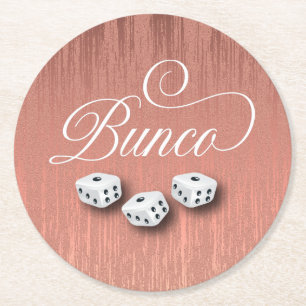 Dessous-de-verre Rond En Papier Élégante Fille Sparkle Dice Bunco Party