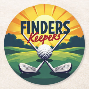 Dessous-de-verre Rond En Papier Elégante oeuvre de golf à thème pour les amateurs