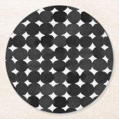 Dessous-de-verre Rond En Papier Elégants points d'aquarelle noire (Devant)