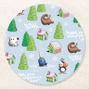 Dessous-de-verre Rond En Papier Elf the Movie   Bye Buddy Hope Vous Trouvez Votre 