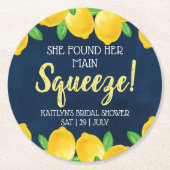 Dessous-de-verre Rond En Papier Elle a trouvé son Lemon Bridal Shower (Devant)