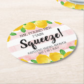 Dessous-de-verre Rond En Papier Elle a trouvé son Lemon Bridal Shower (Incliné)