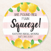 Dessous-de-verre Rond En Papier Elle a trouvé son Lemon Bridal Shower (Devant)