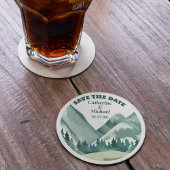 Dessous-de-verre Rond En Papier Emerald Greenery Mountain Pine Rustic Mariage