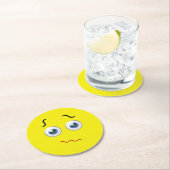 Dessous-de-verre Rond En Papier Emoji perplexe (En situation)