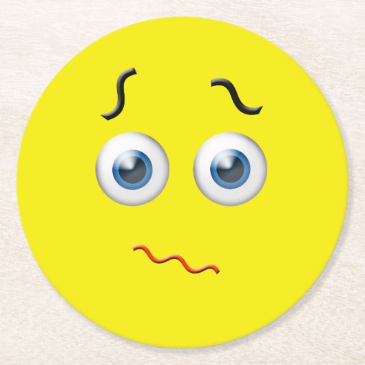 Dessous-de-verre Rond En Papier Emoji perplexe (Devant)