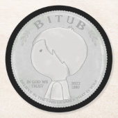 Dessous-de-verre Rond En Papier En Dieu, nous faisons confiance (Devant)