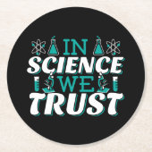 Dessous-de-verre Rond En Papier En Science, nous faisons confiance Citation - Ense (Devant)